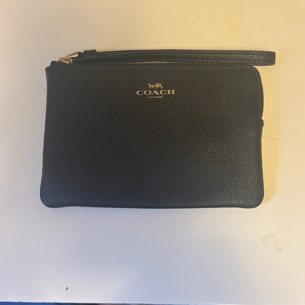 Coach Textured Black Wristlet